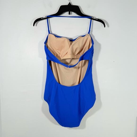 J. Crew Royal Blue Strapless or Halter Open Back One Piece Swim Medium H5398 - Picture 11 of 11